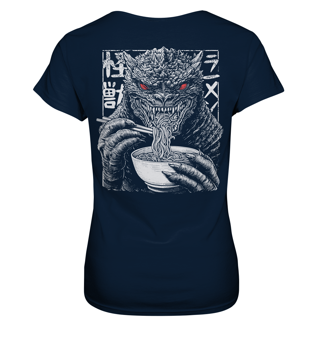 Kaiju eating Ramen - Ladies Premium Shirt