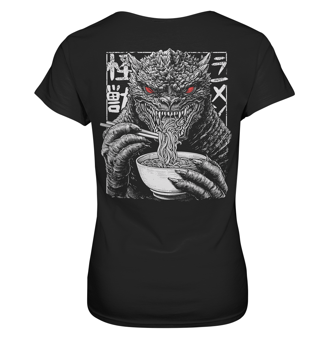 Kaiju eating Ramen - Ladies Premium Shirt