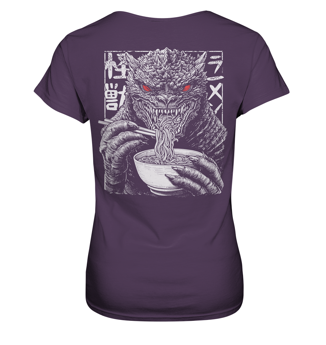 Kaiju eating Ramen - Ladies Premium Shirt