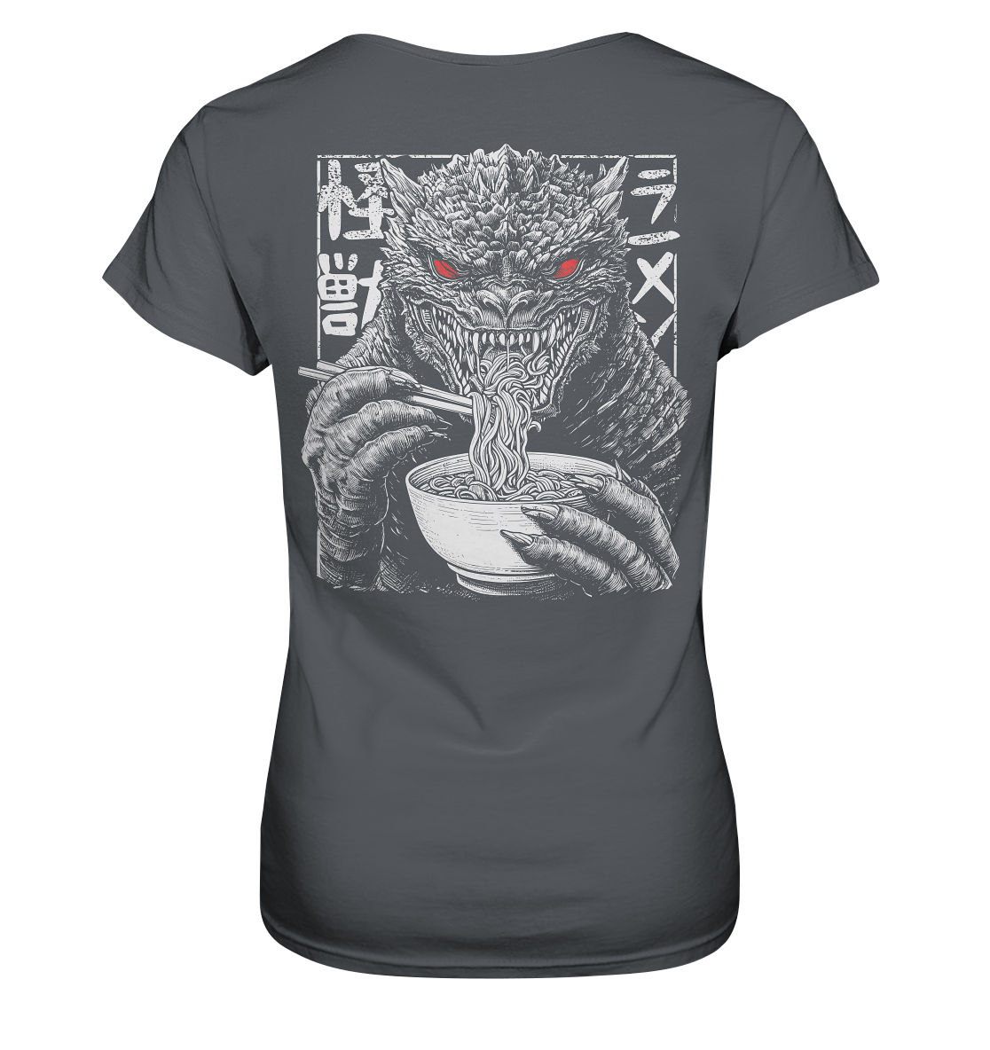 Kaiju eating Ramen - Ladies Premium Shirt