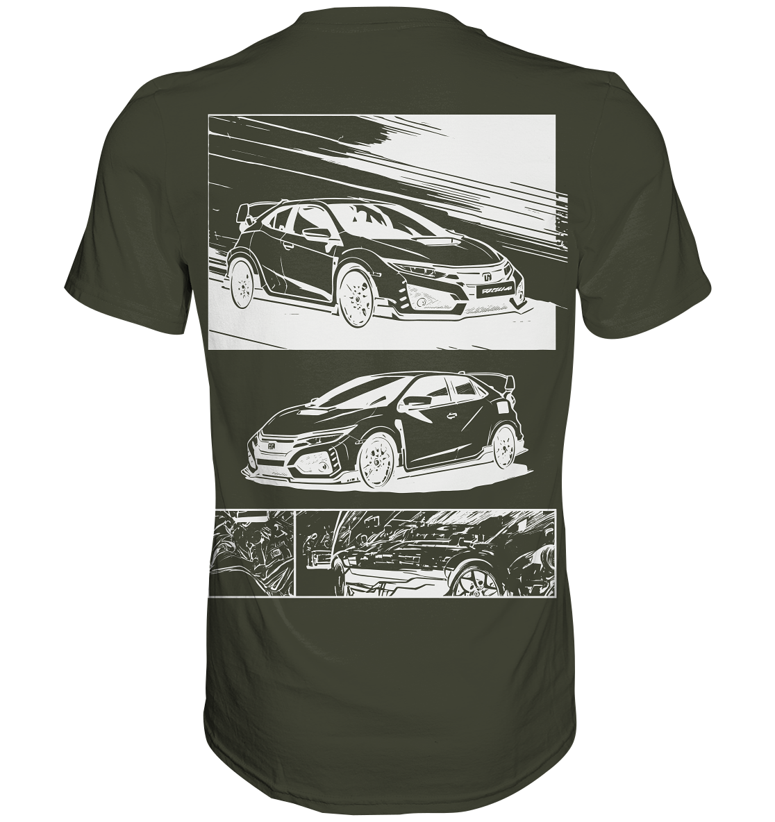 Civic FK2 Front & Back  - Premium Shirt