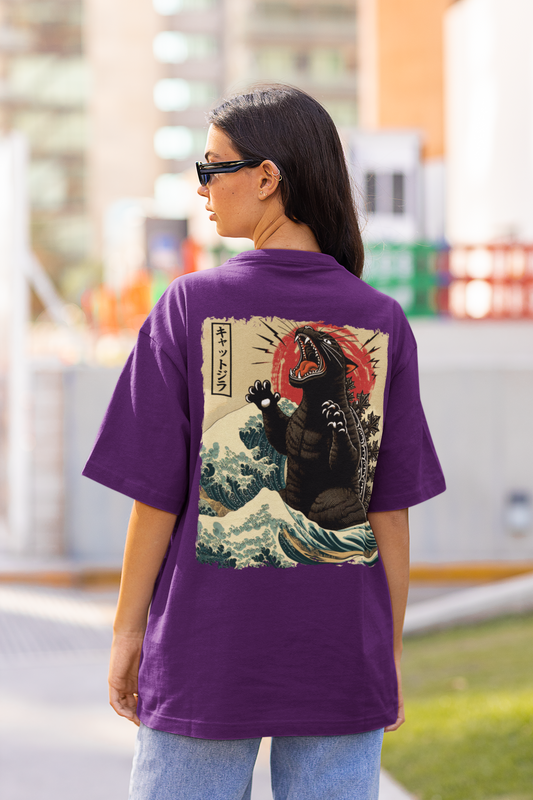 Japanese Catzilla Wave - Ladies Premium Shirt