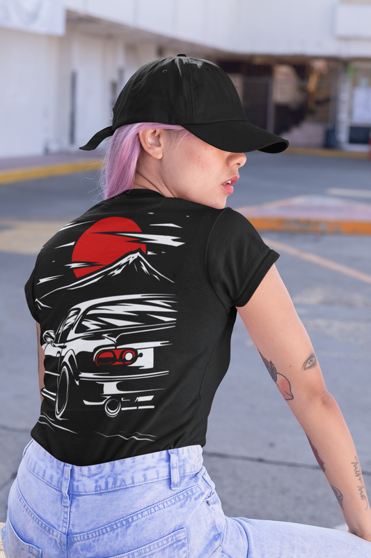 MX-5 Sunset Sketch - Ladies Premium Shirt