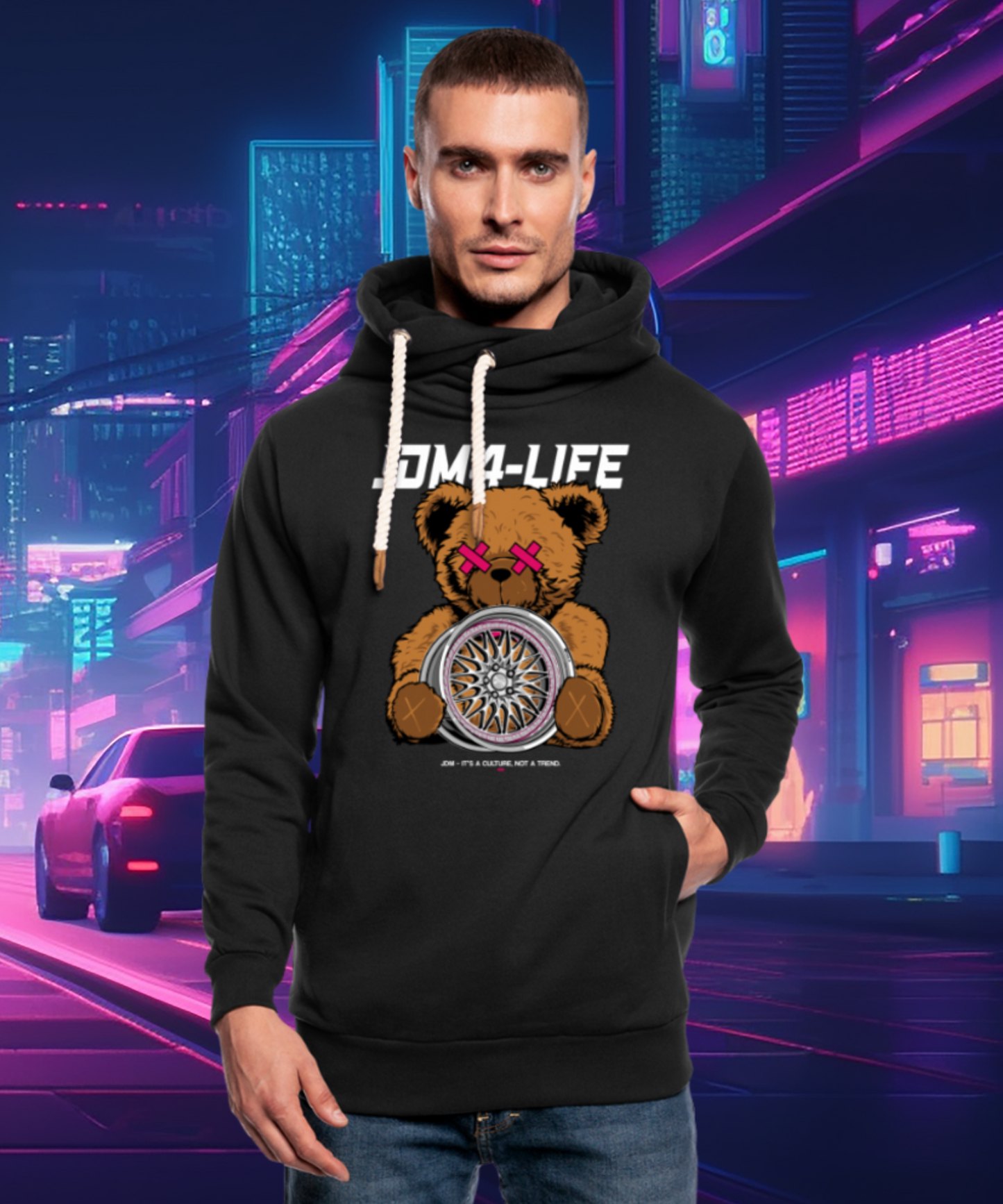 JDM 4-Life "Rim" Teddy - Unisex Stehkragen Hoodie