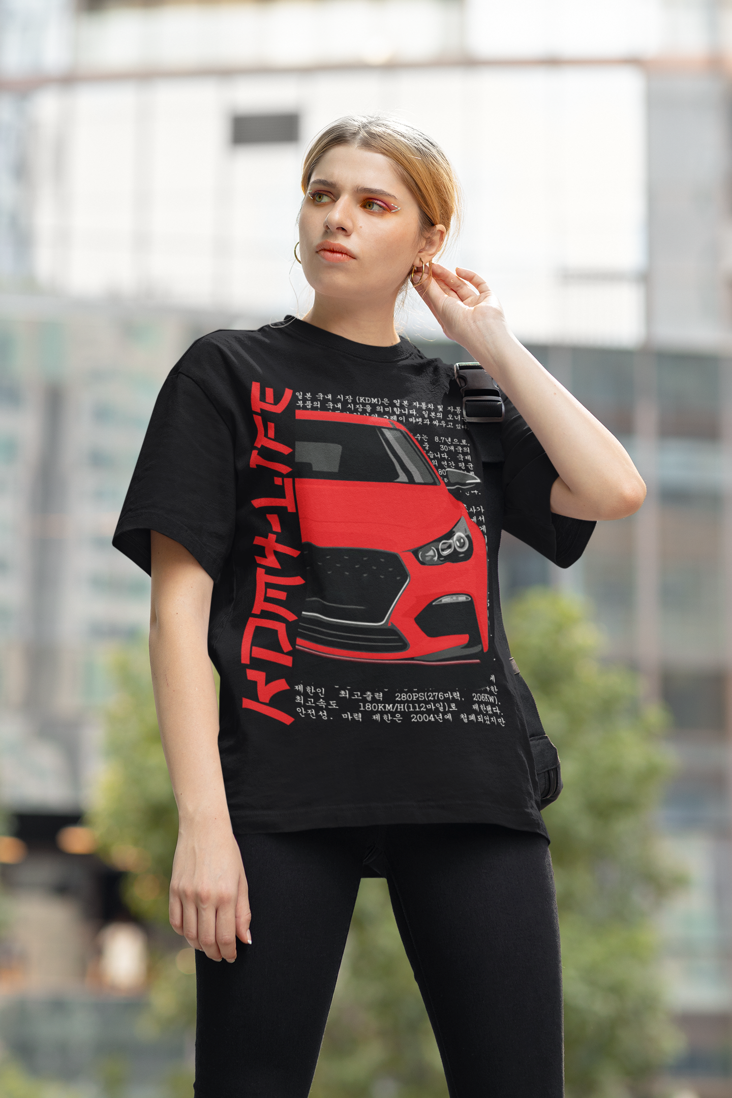 I30N Front Red - Ladies Premium Shirt