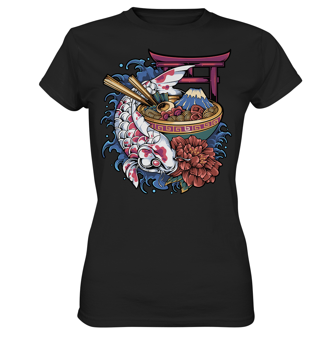 Koi Wave Ramen - Ladies Premium Shirt