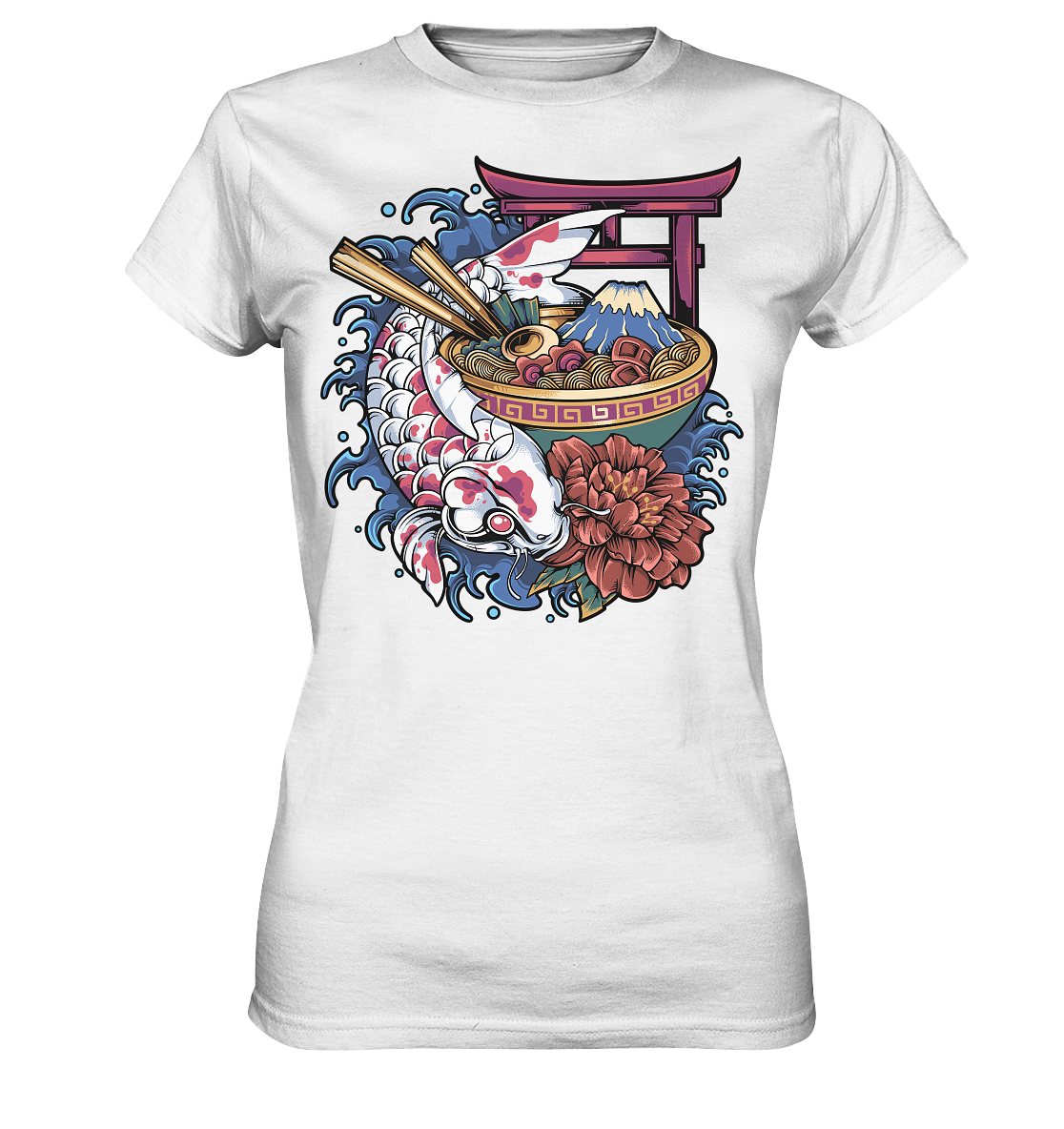 Koi Wave Ramen - Ladies Premium Shirt