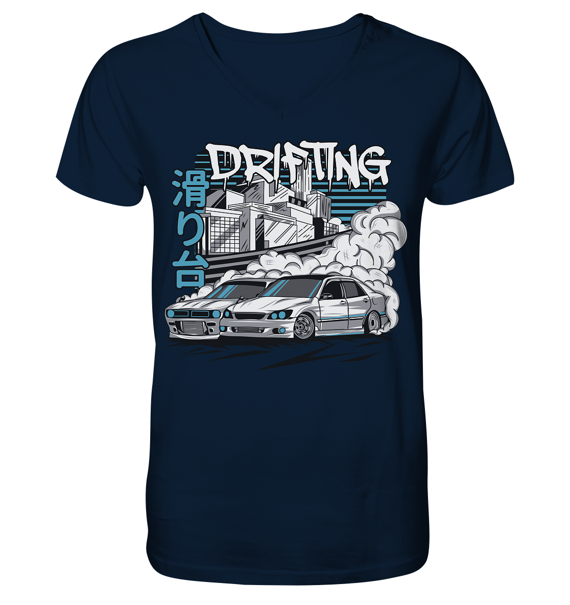 Drift Battle - Mens Organic V-Neck Shirt