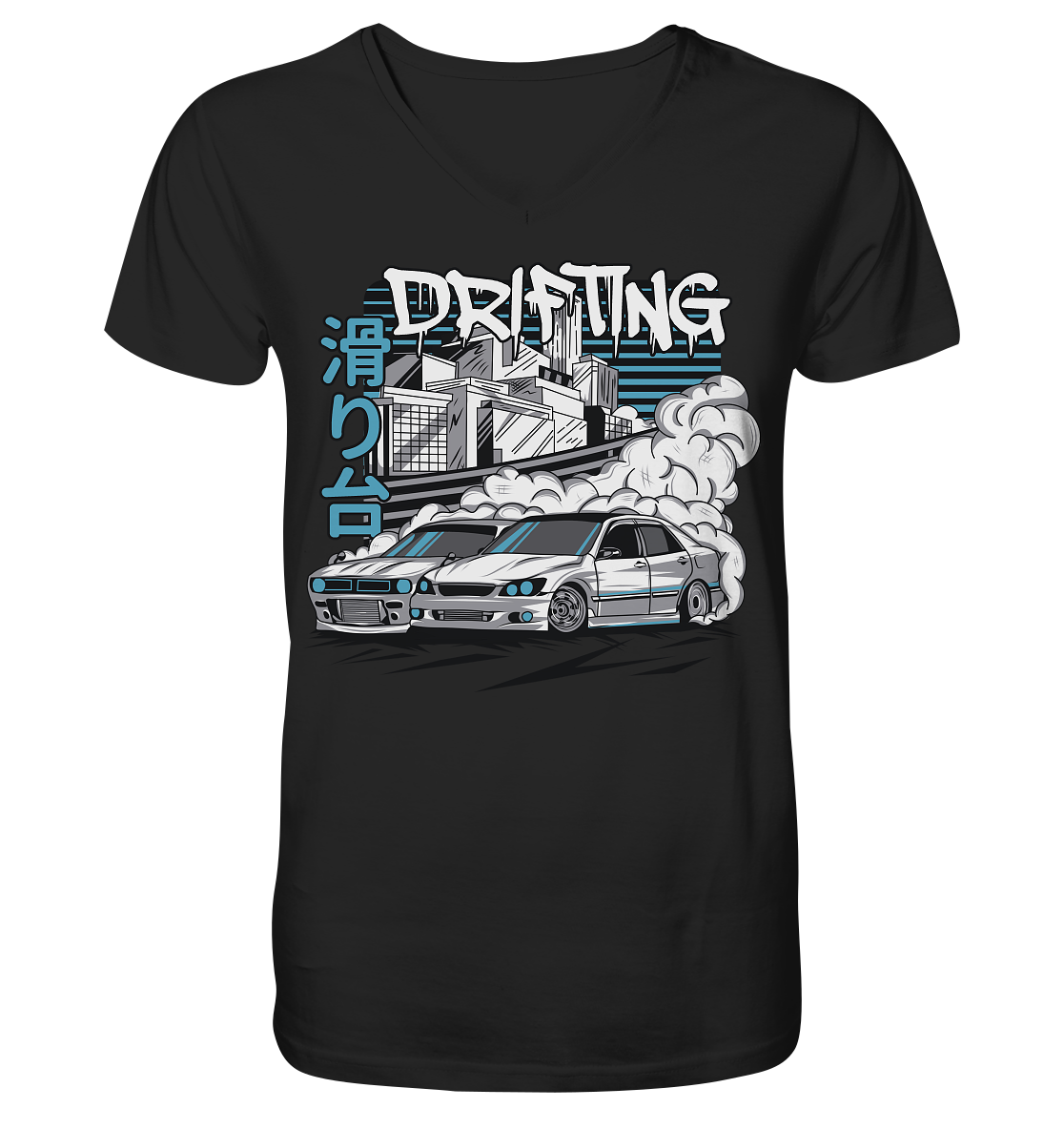 Drift Battle - Mens Organic V-Neck Shirt