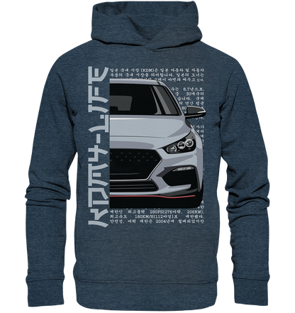 I30N Front Grey - Organic Fashion Hoodie