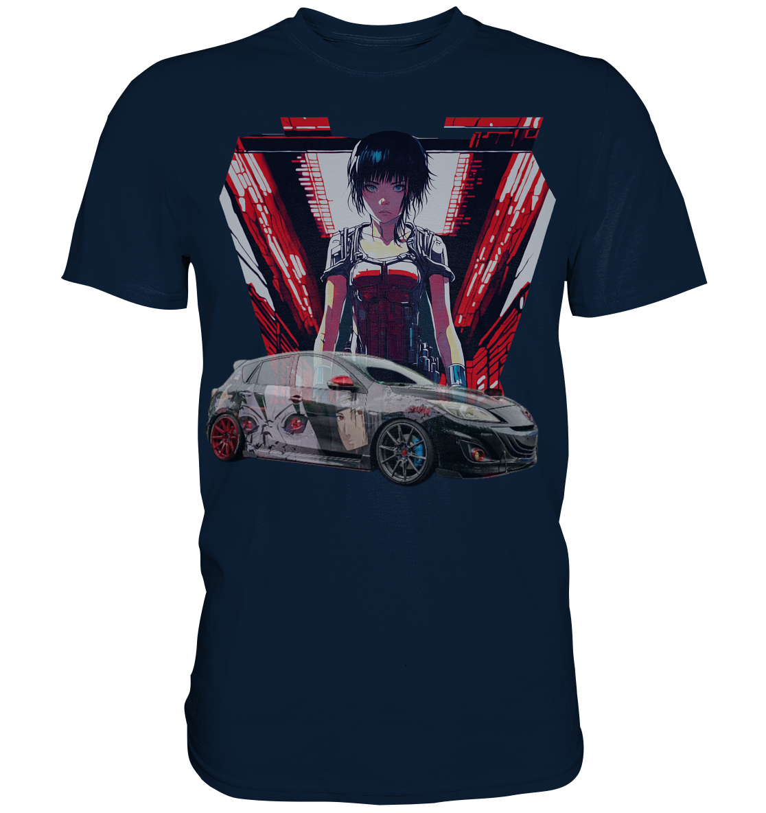 3 M P S Anime car  - Premium Shirt