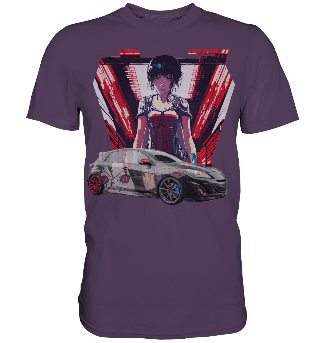 3 M P S Anime car  - Premium Shirt