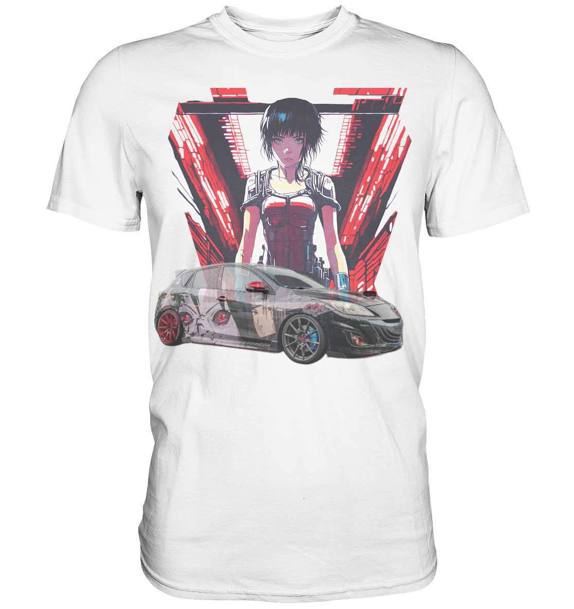 3 M P S Anime car  - Premium Shirt