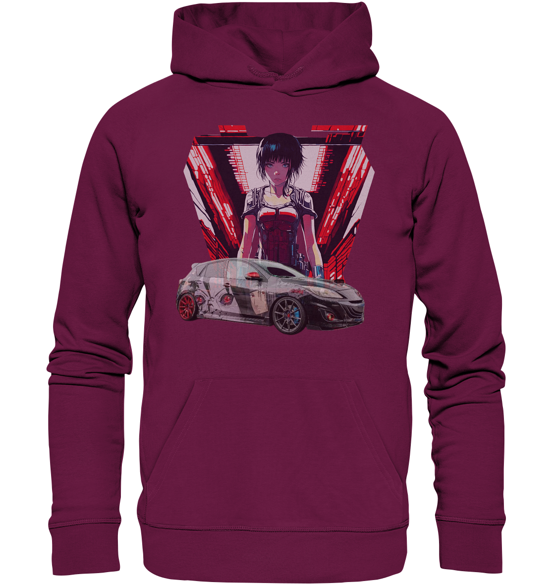 3 M P S Anime car  - Premium Unisex Hoodie