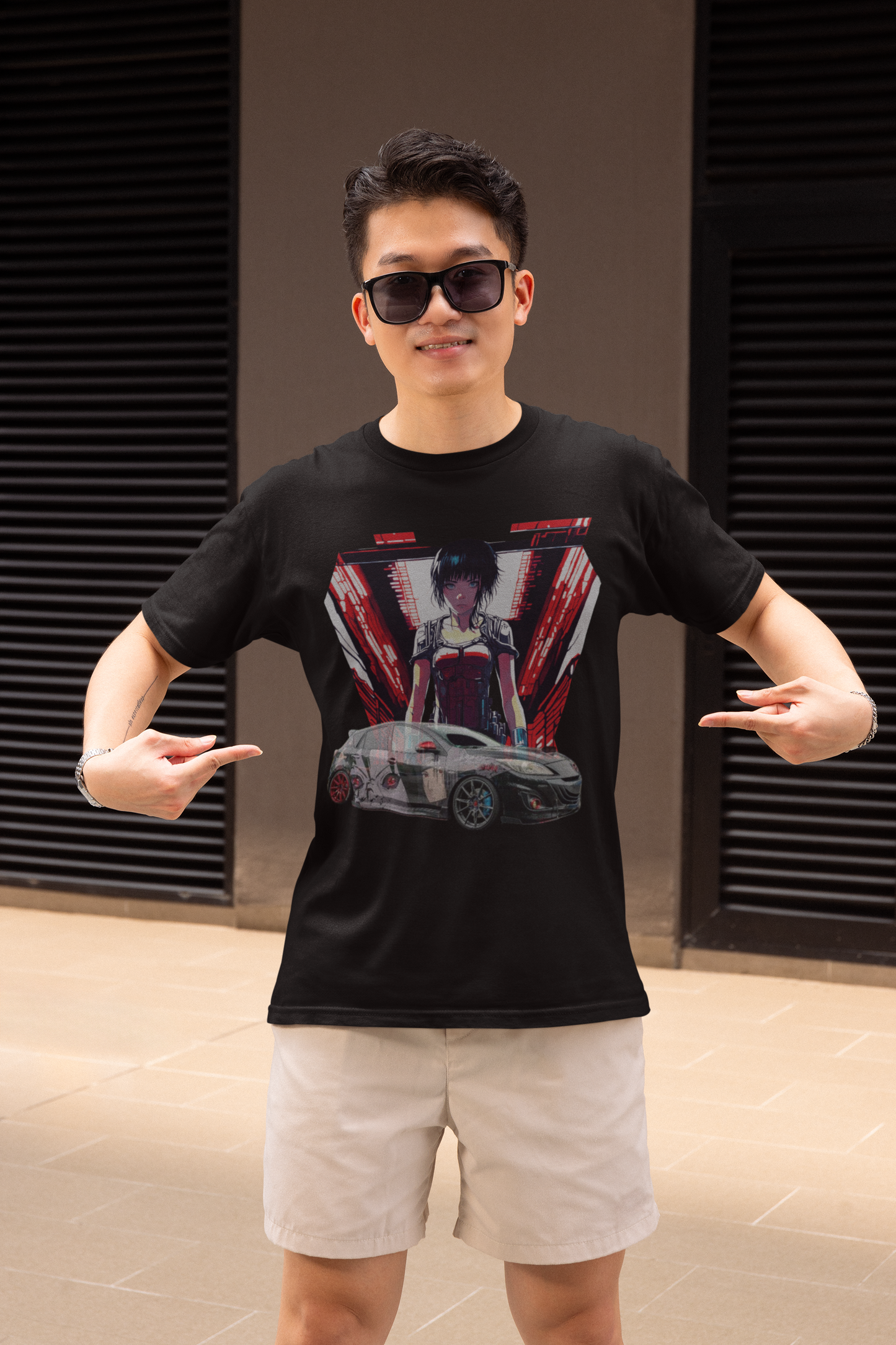 3 M P S Anime car  - Premium Shirt