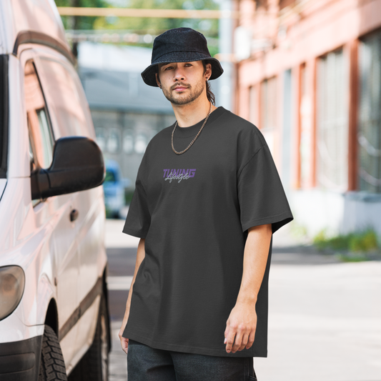 Oversized T-Shirt mit verwaschenem Look Tuning Lifestyle gestickt