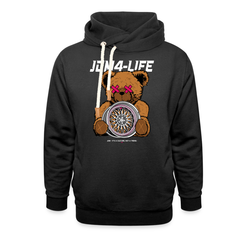 JDM 4-Life "Rim" Teddy - Unisex Stehkragen Hoodie - Schwarz