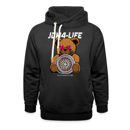 JDM 4-Life "Rim" Teddy - Unisex Stehkragen Hoodie - Schwarz